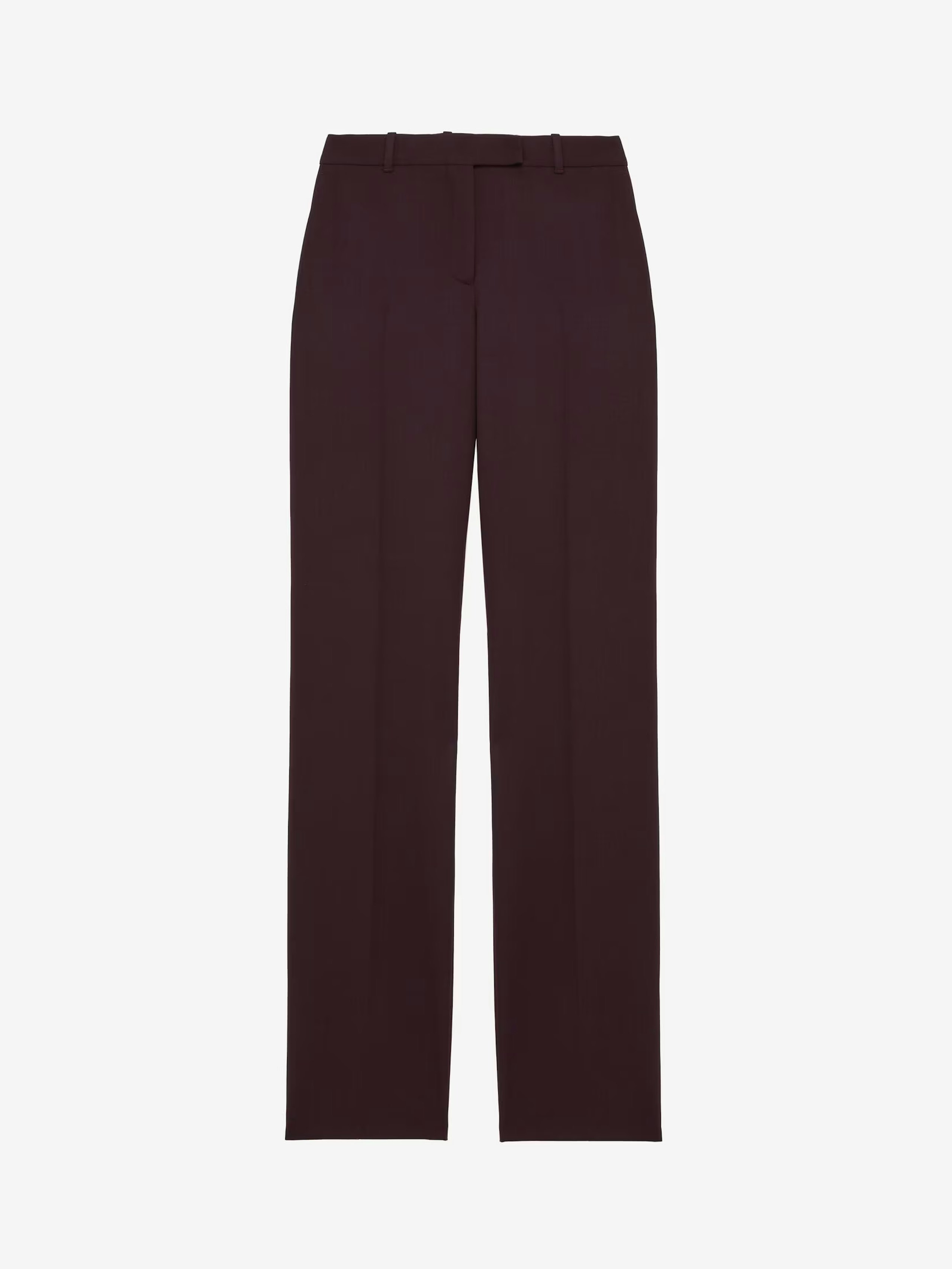 Alexander McQueen Straight Leg Tailored Trousers in Dark Red