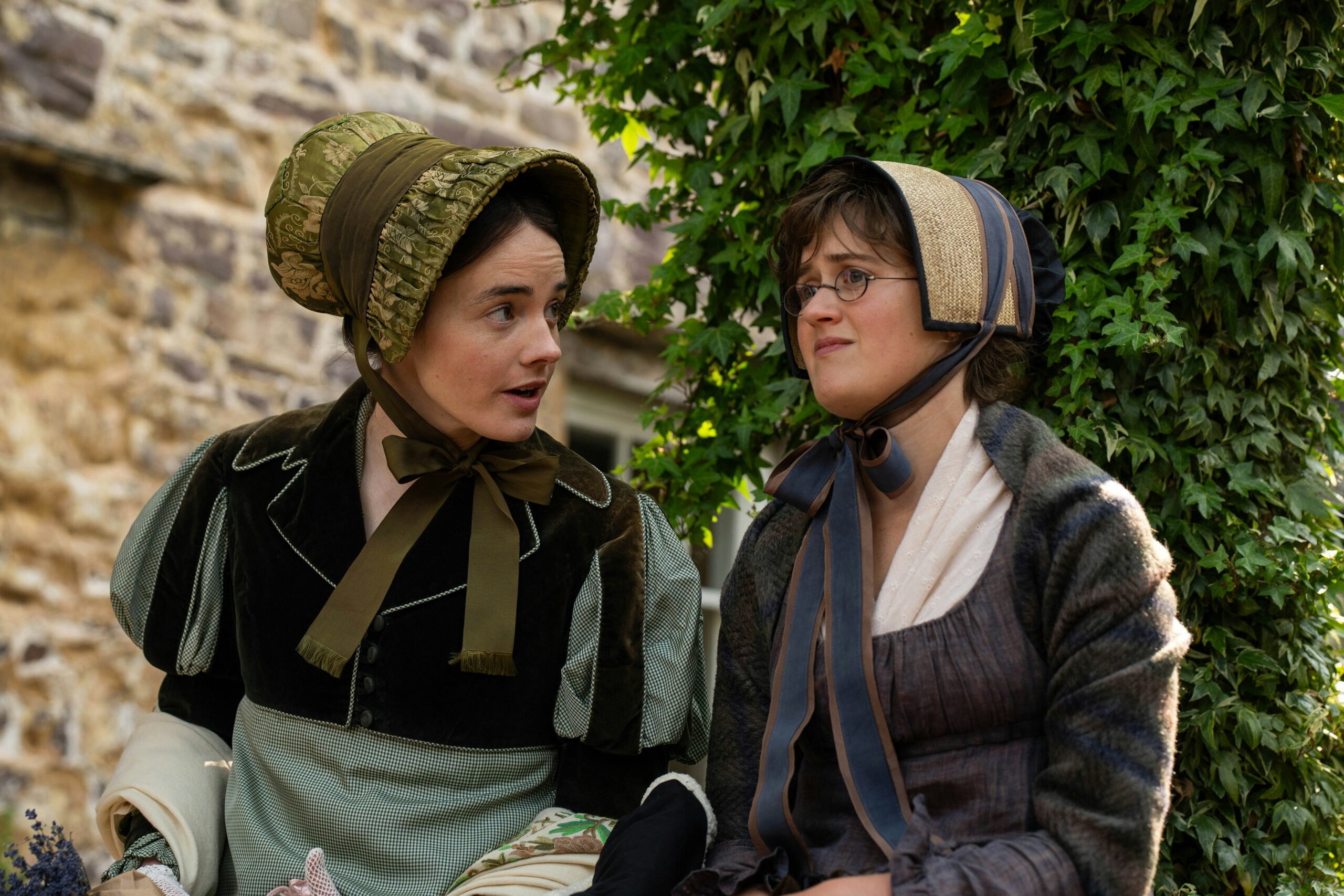 Anna Fenton-Garvey as Charlotte Lucas (left) in The Other Bennet Sister