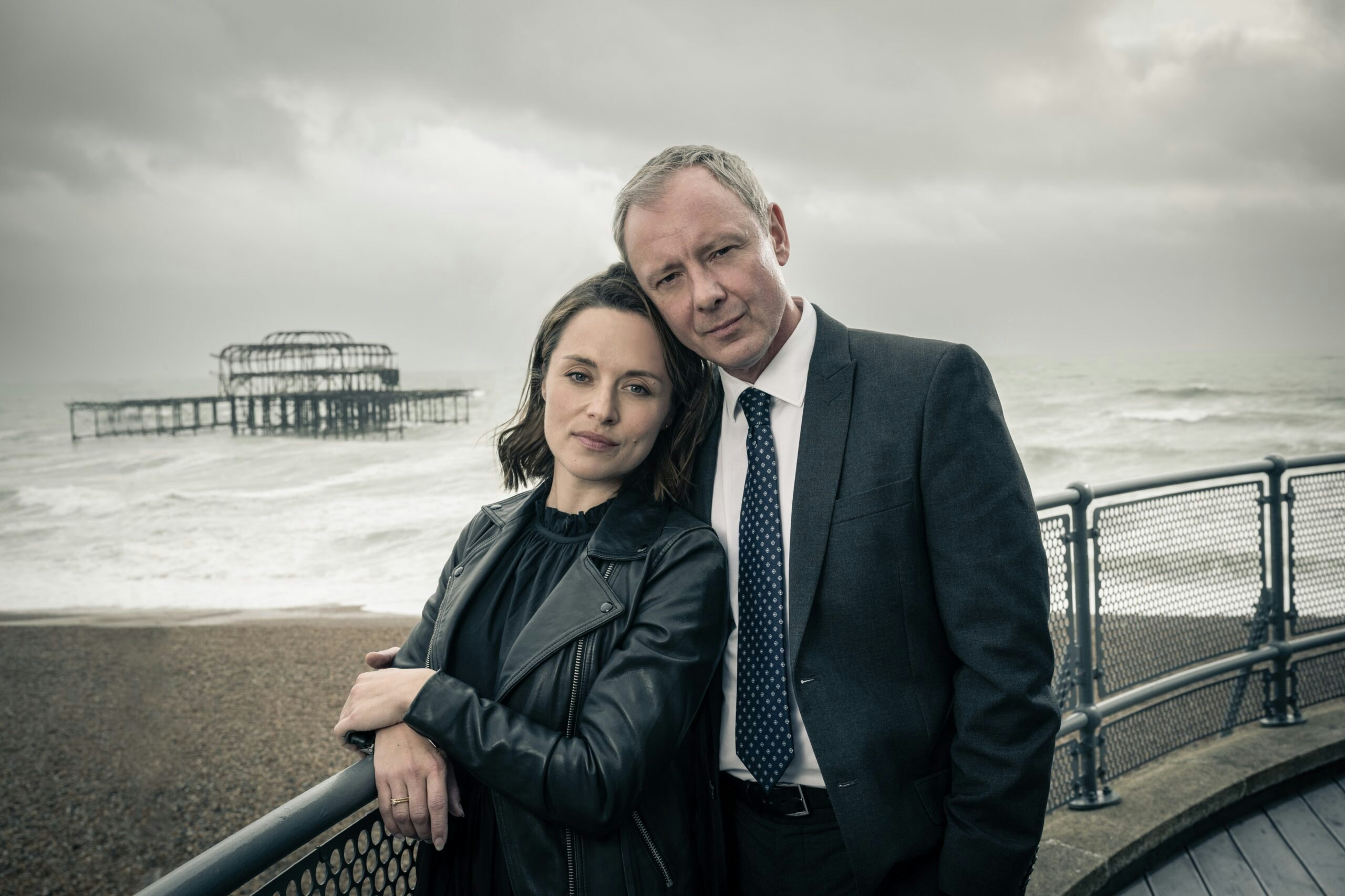 Zoë Tapper as Cleo Morey and John Simm as Roy Grace in Grace