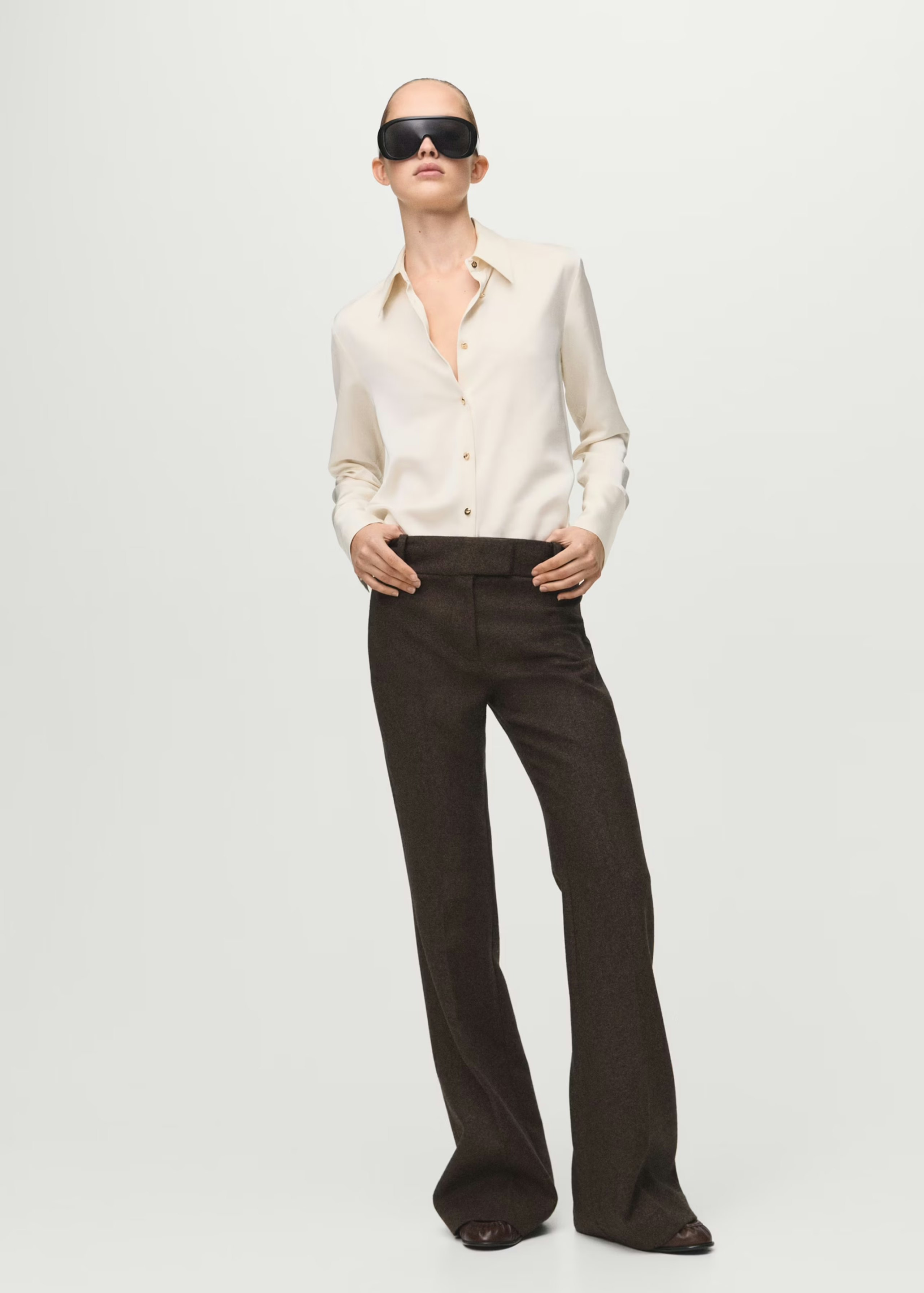Mango Satin Finish Flowy Shirt