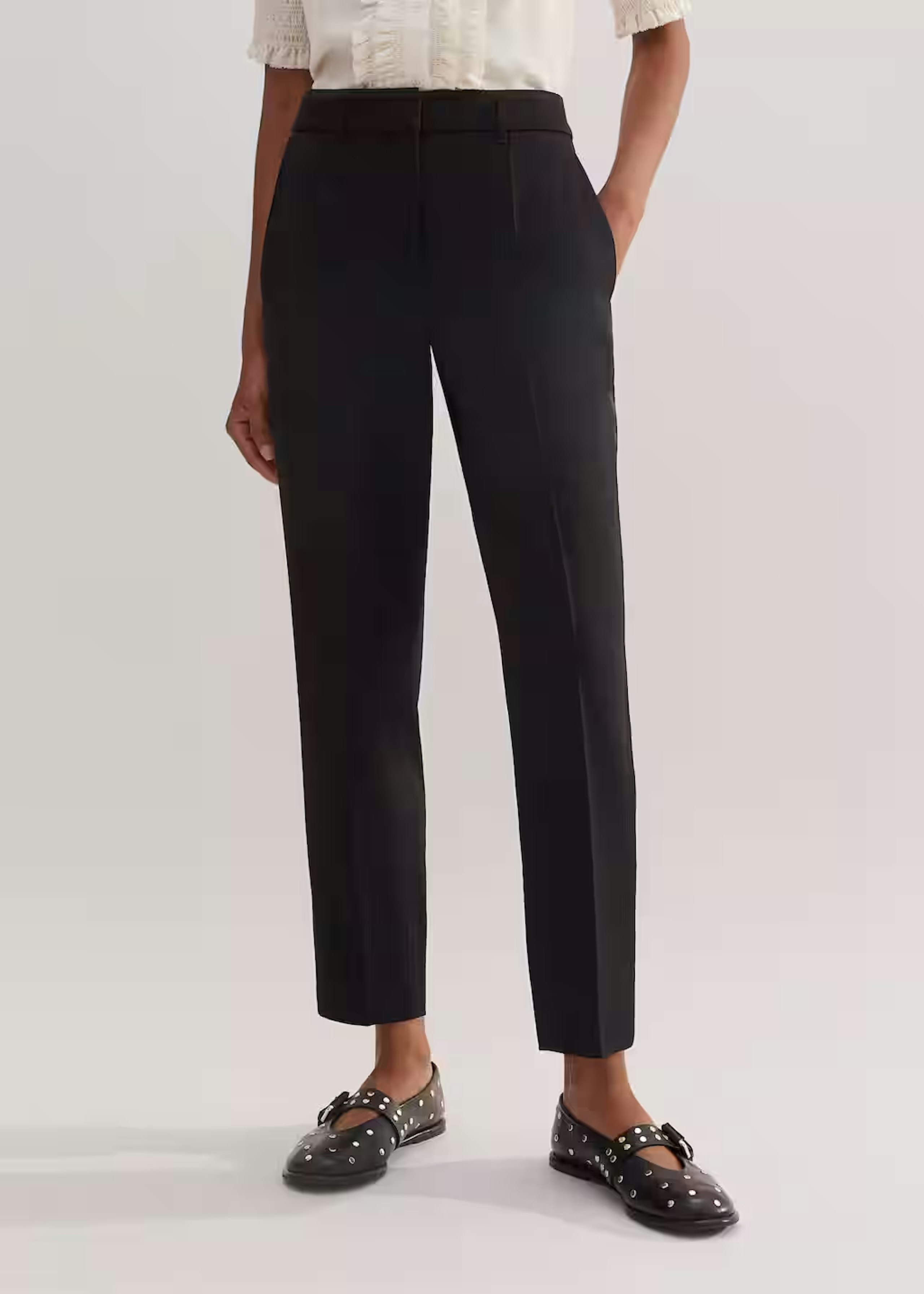 Me + Em Black Tux Slim Crop Trouser