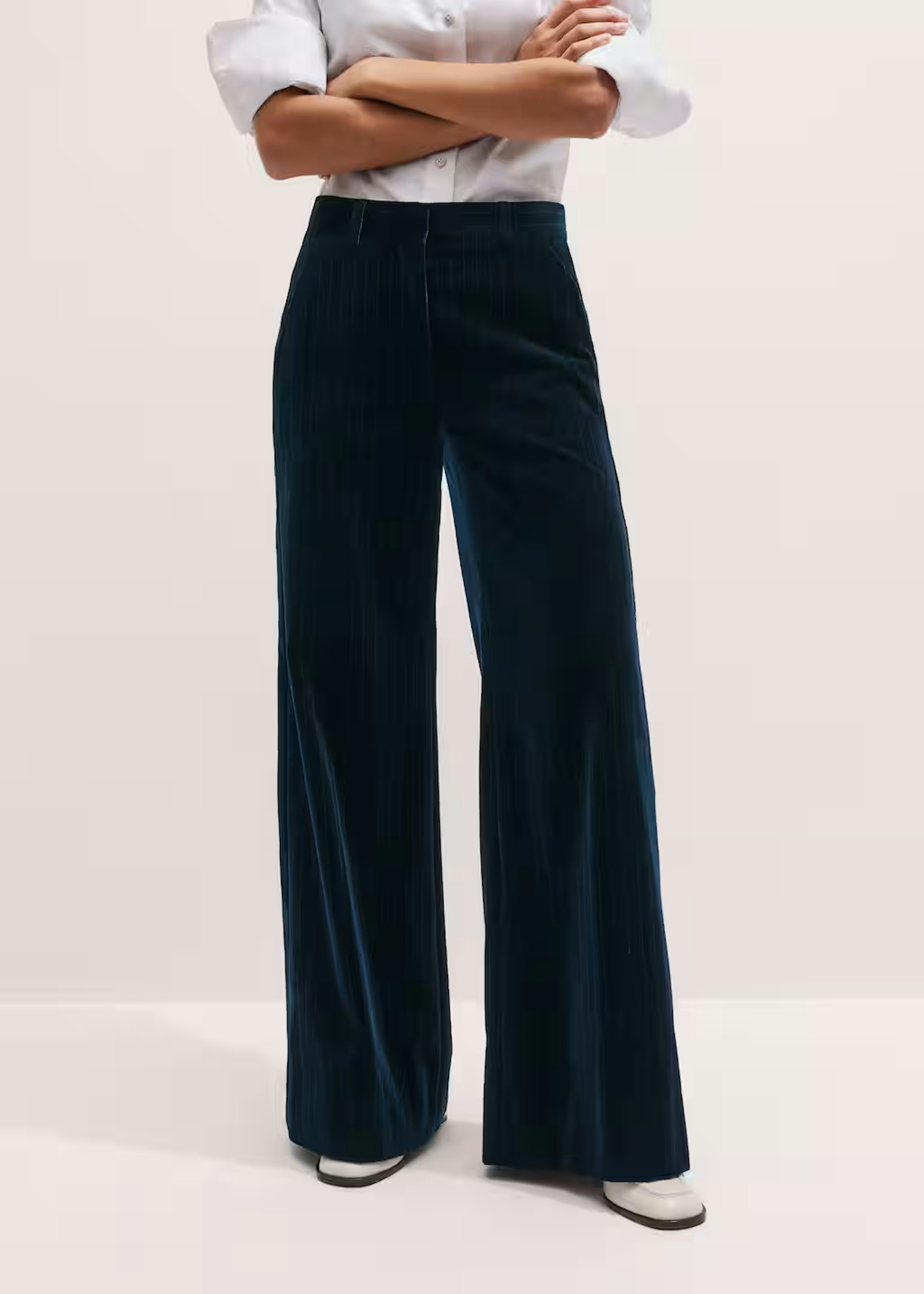Me + Em Wide-Leg Pant Pinstripe Italian Velvet