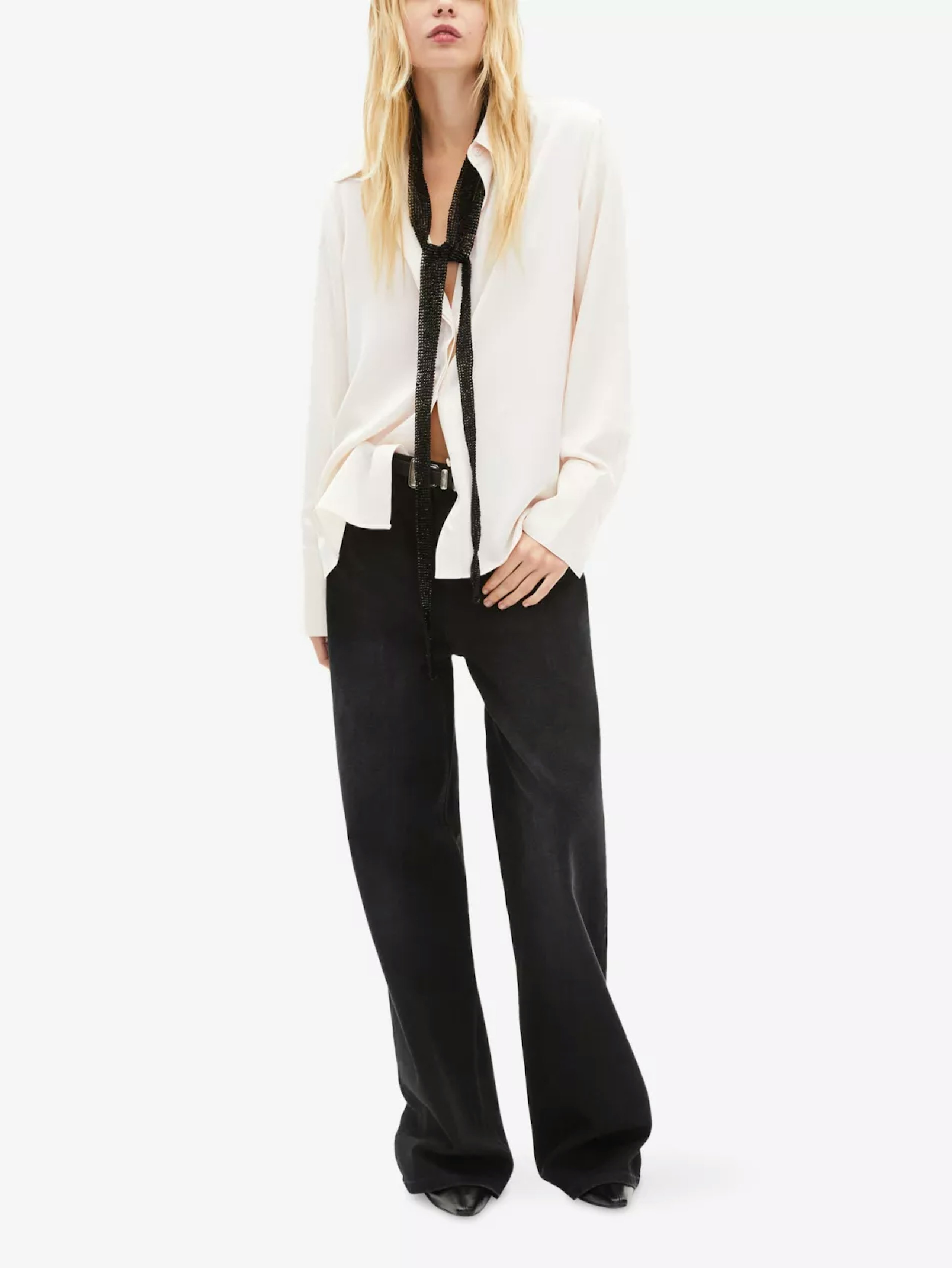 The Kooples Long-Sleeved Satin Shirt