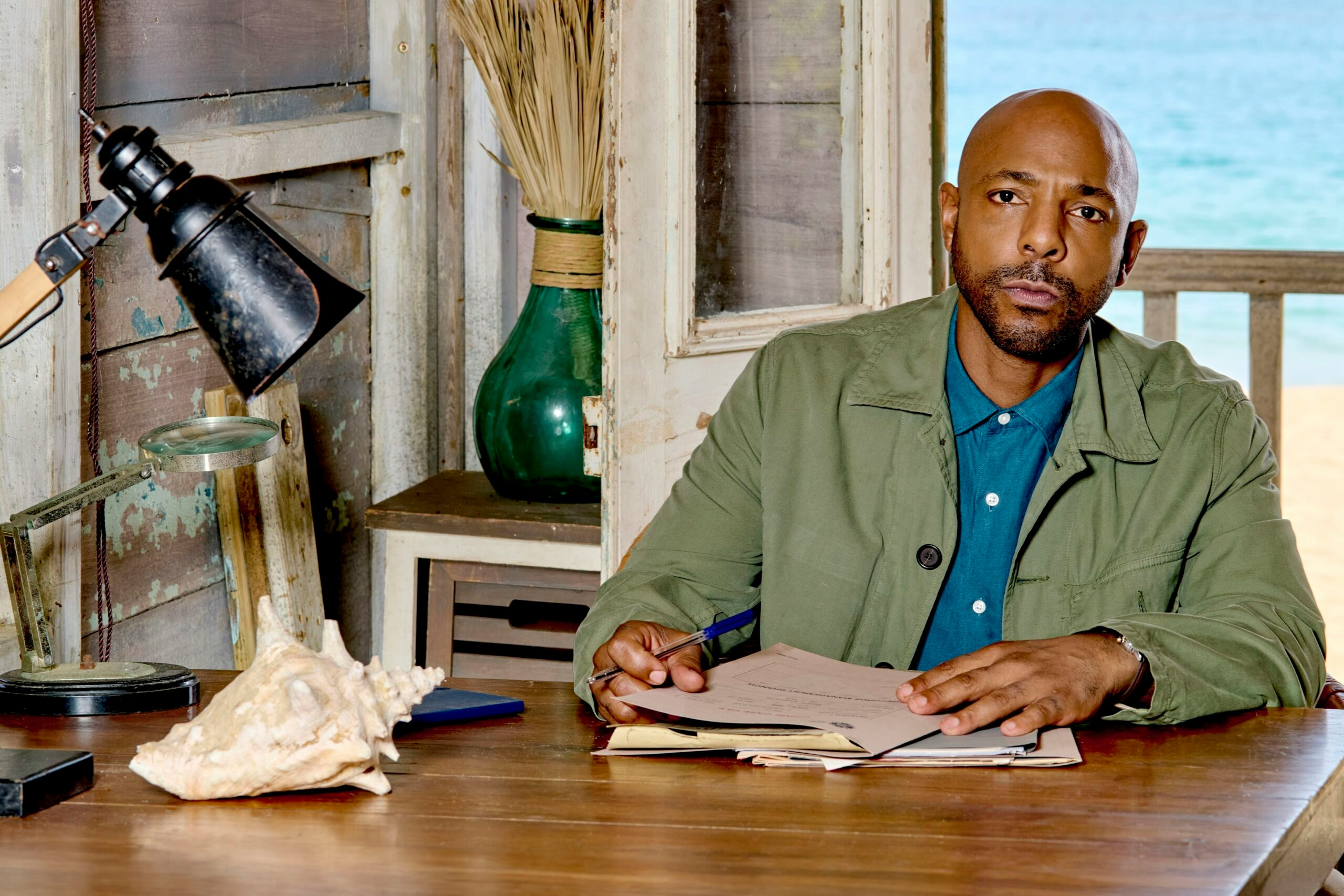 Don Gilet as DI Mervin Wilson in Death in Paradise