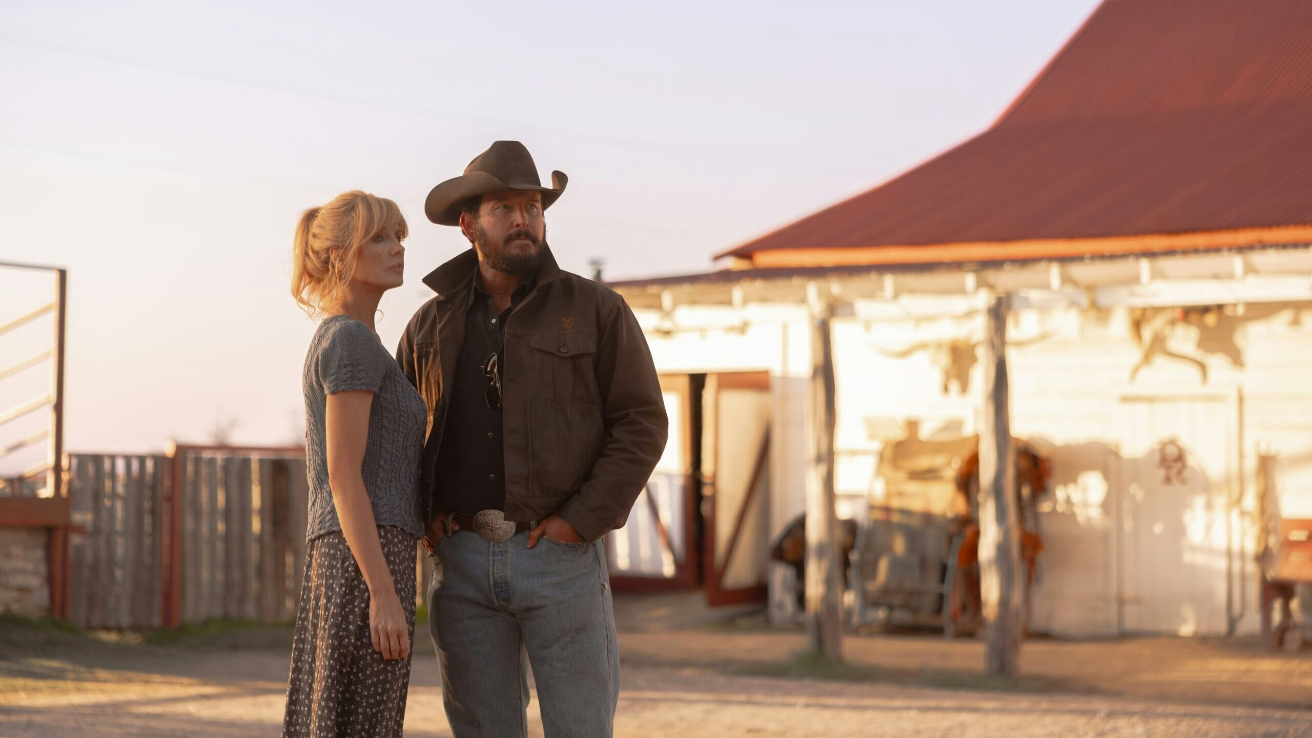 Kelly Reilly as Beth Dutton and Cole Hauser as Rip Wheeler in Dutton Ranch