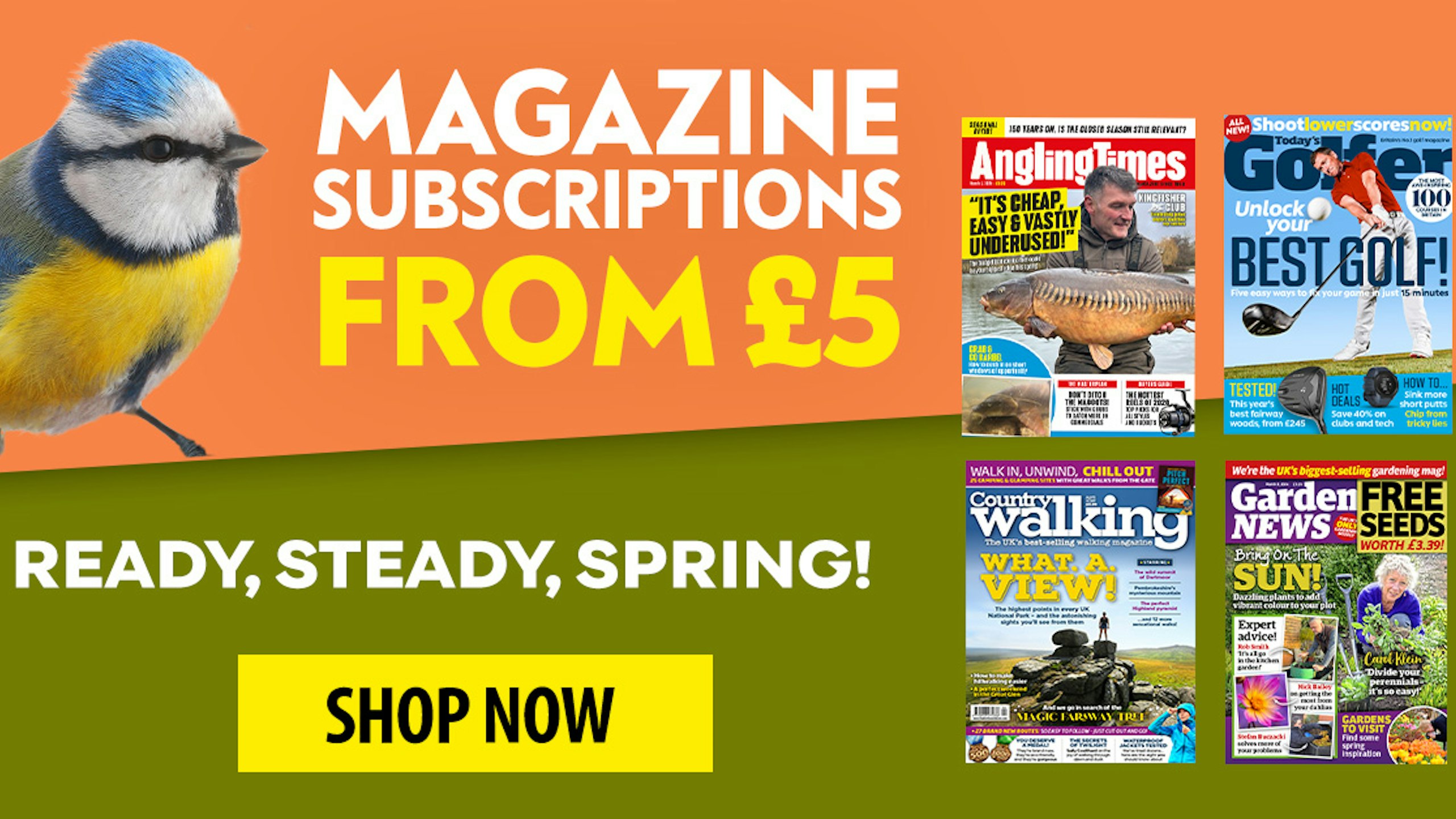Magazine subscriptions from just £5 in the Greatmagazines.co.uk spring sale!