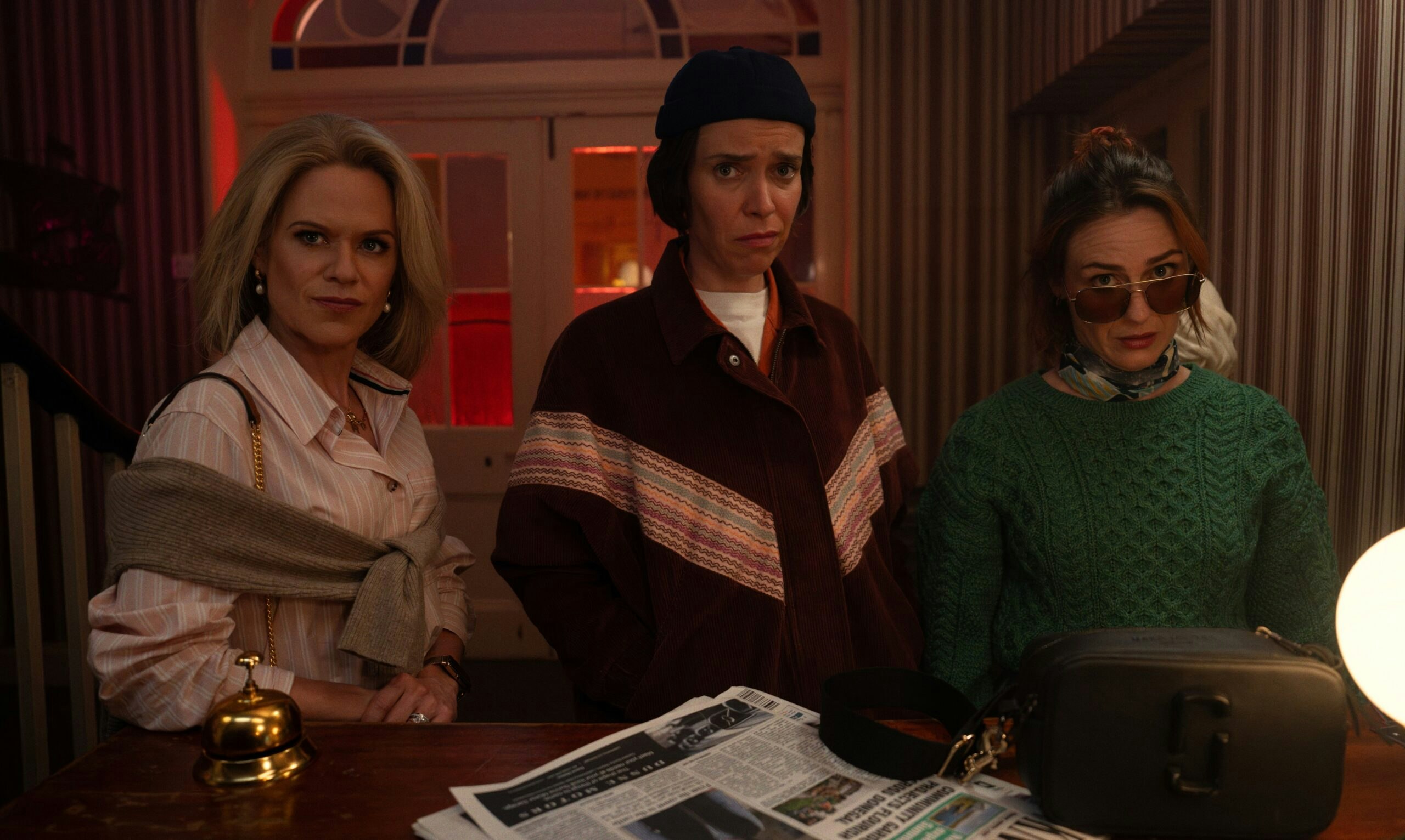 Sinéad Keenan, Caoilfhionn Dunne and Roisin Gallagher in How To Get To Heaven From Belfast