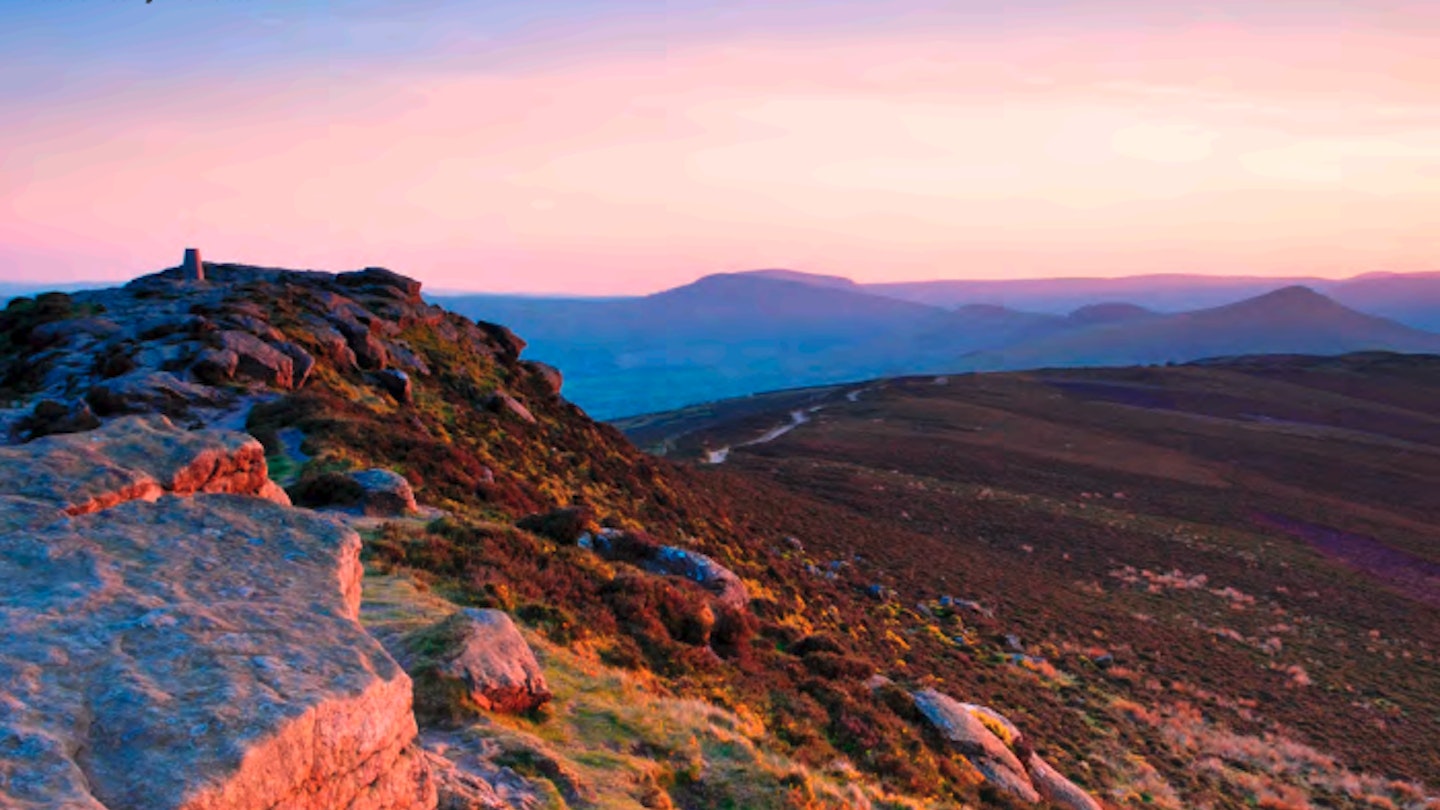 Sunset mountain walk view