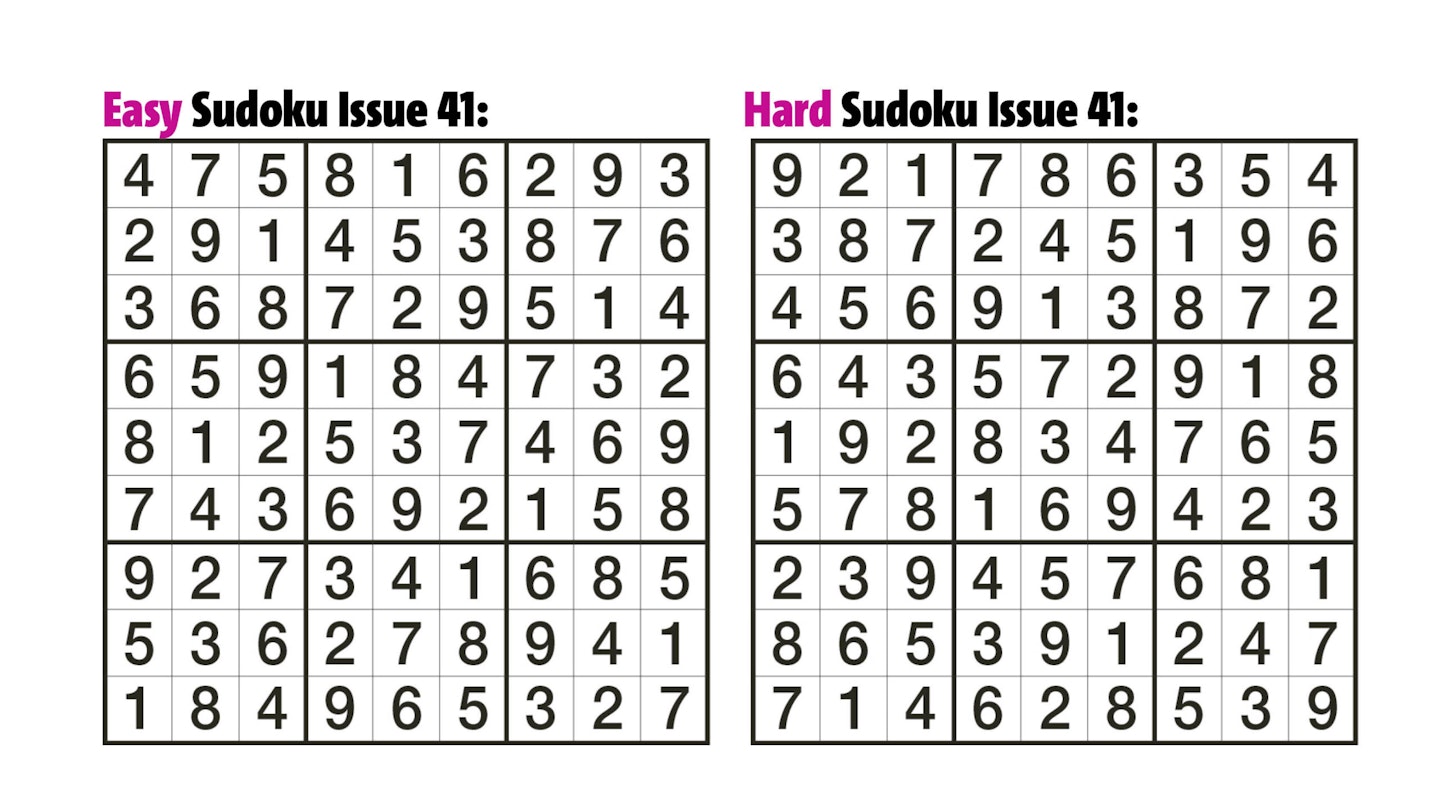 Sudoku Answers Issue 41