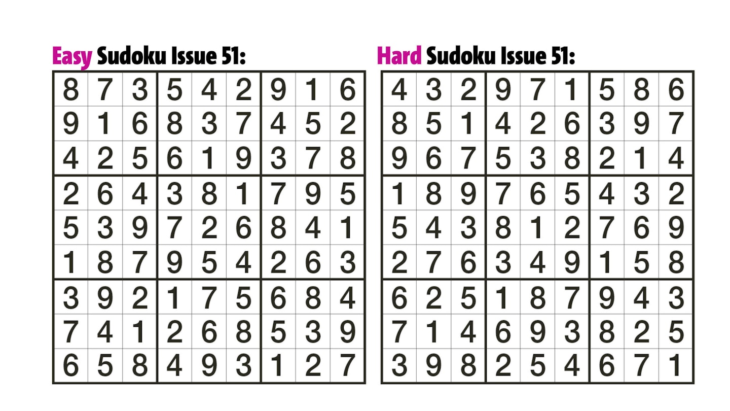 Sudoku Answers Issue 51