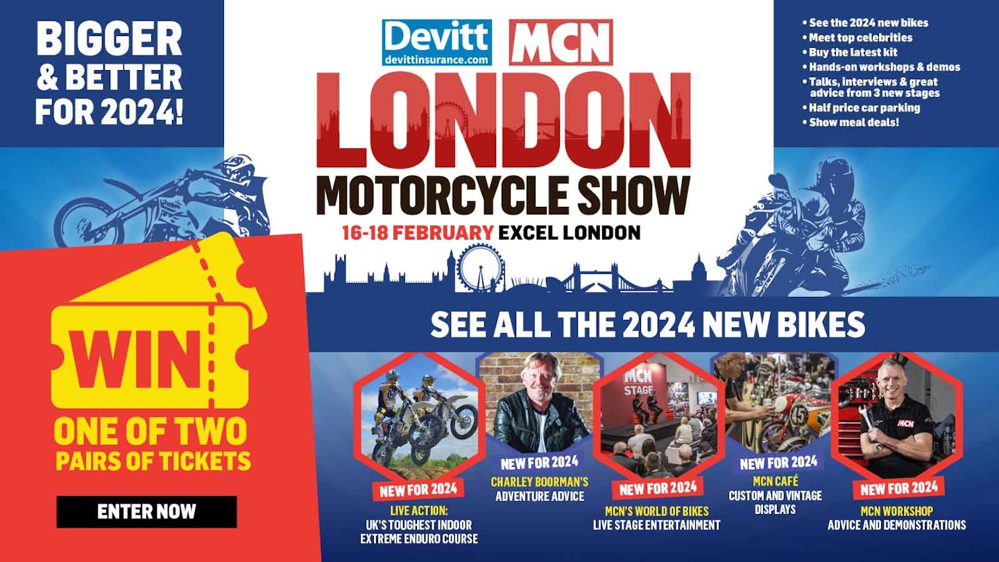 Win one of two pairs of tickets to the 2024 Devitt Insurance MCN London Motorcycle Show