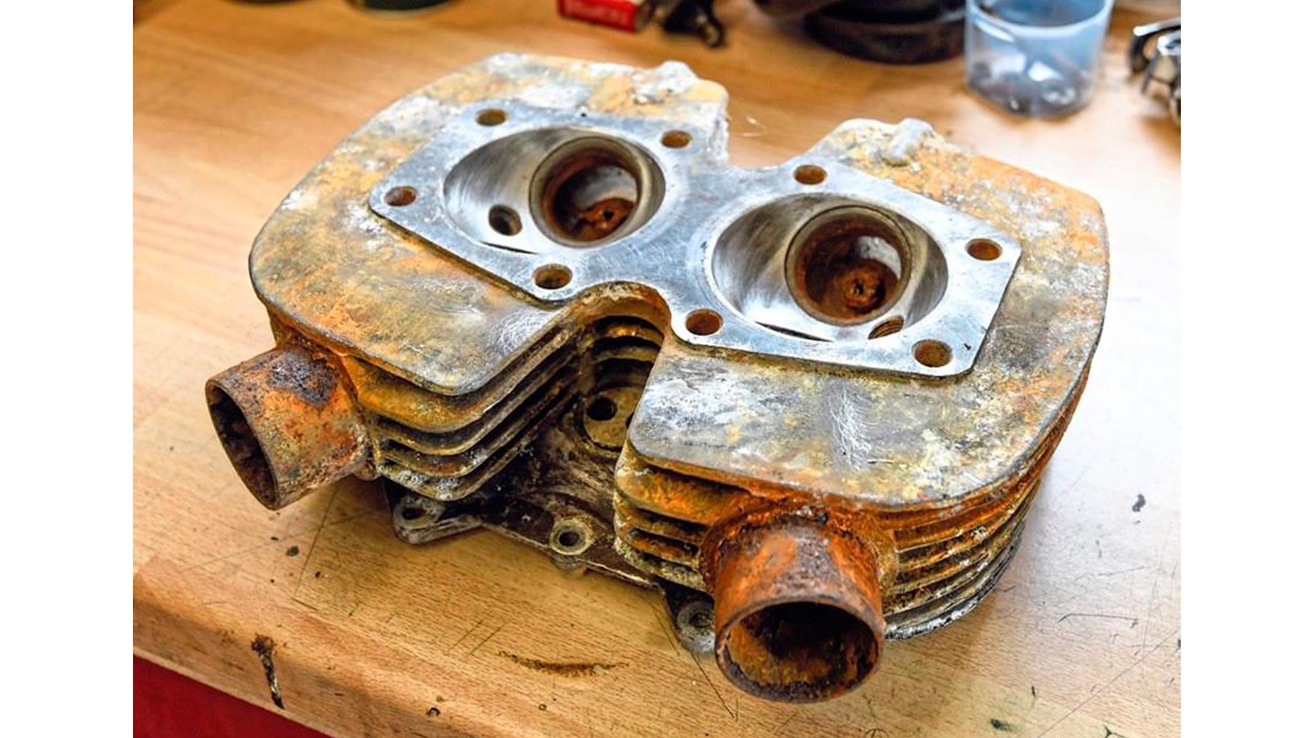 Not hard to spot the influence of British bike manufacturers in parts such as the Triumph-alike cylinder head and cam followers.