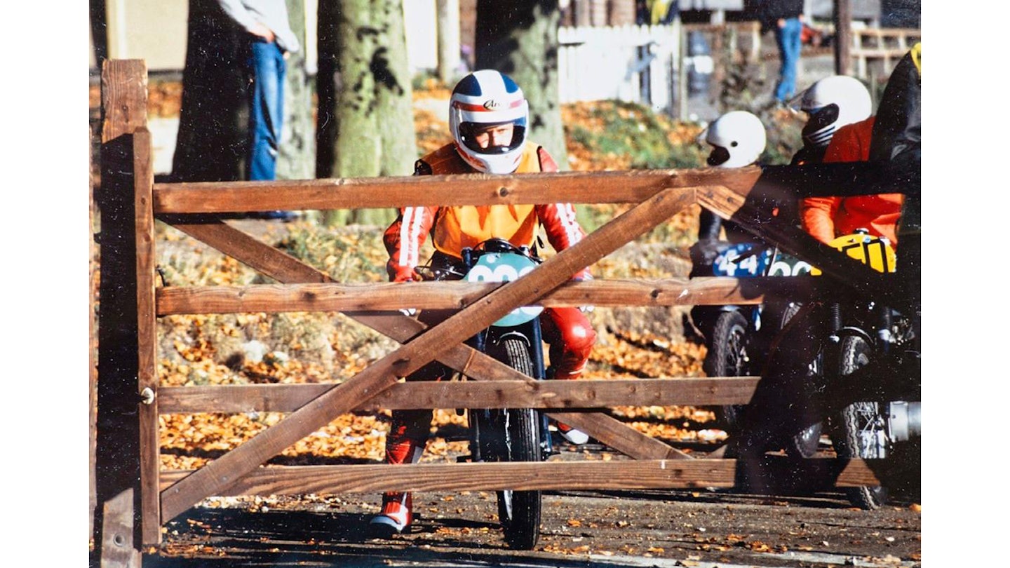 About to roll out on track at Cadwell for his first ever road race in 1987