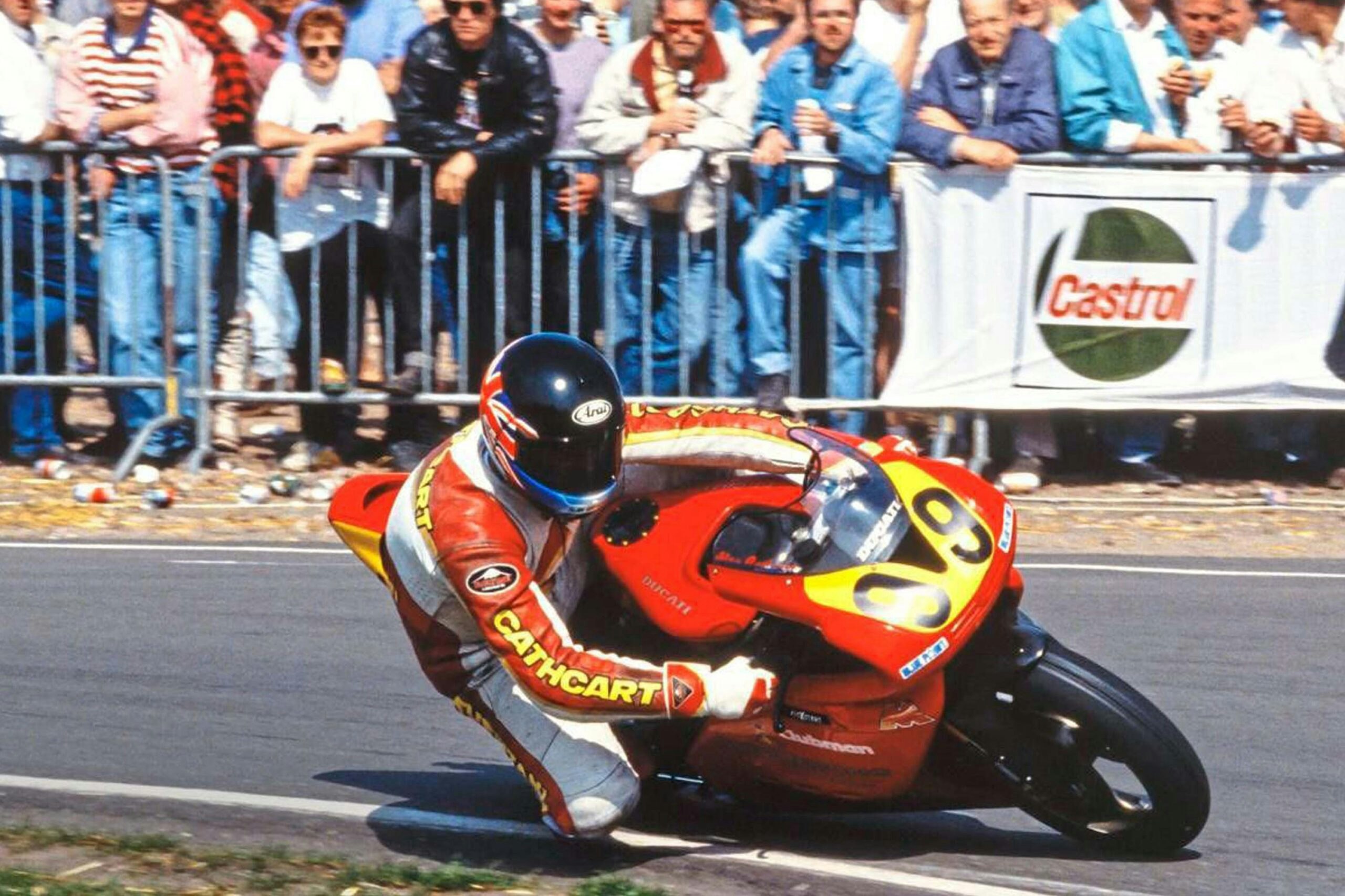 Riding the Ducati Supermono to another victory in 1993 at the Dutch Open