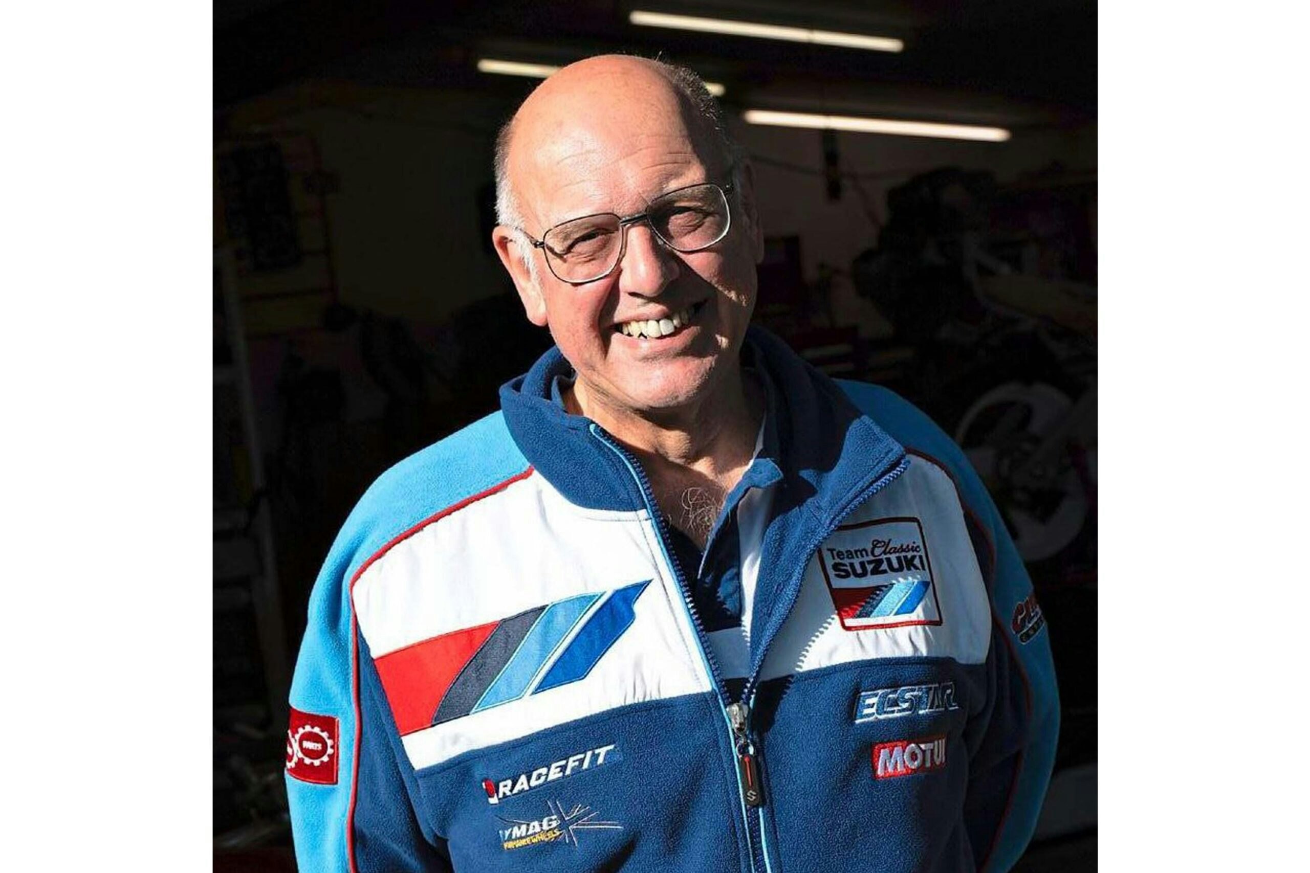 Paul outside his workshop where he carries out bike restorations (mostly Suzukis)