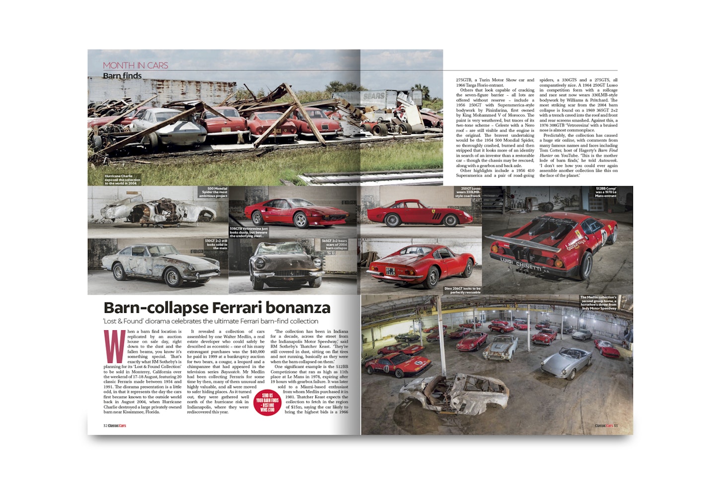 Classic Cars September 2023 issue ferrari barn finds