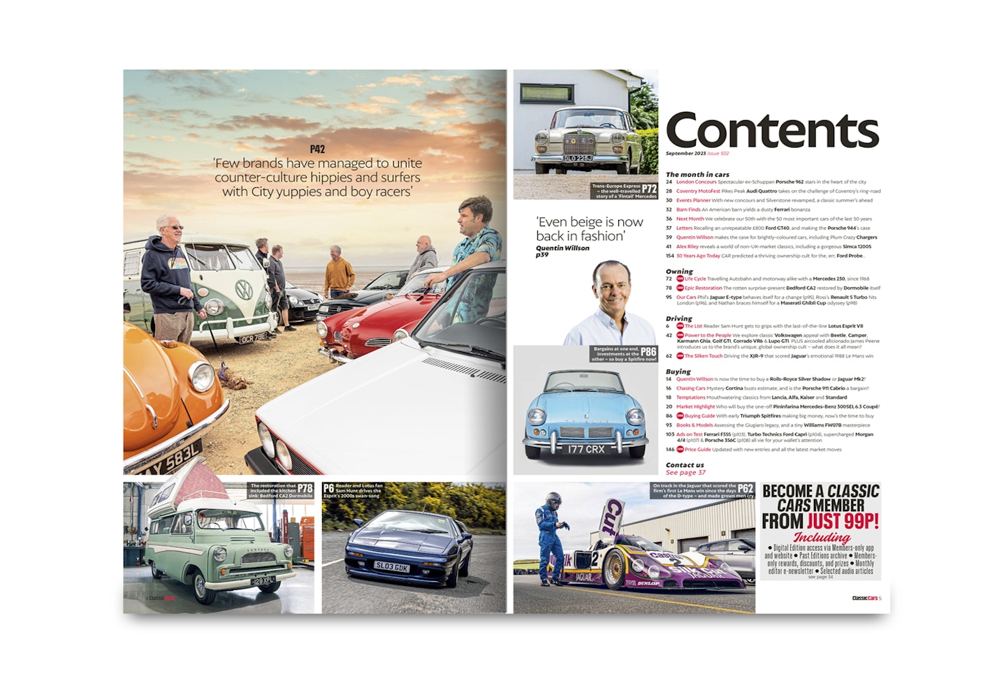 Classic Cars September 2023 issue contents