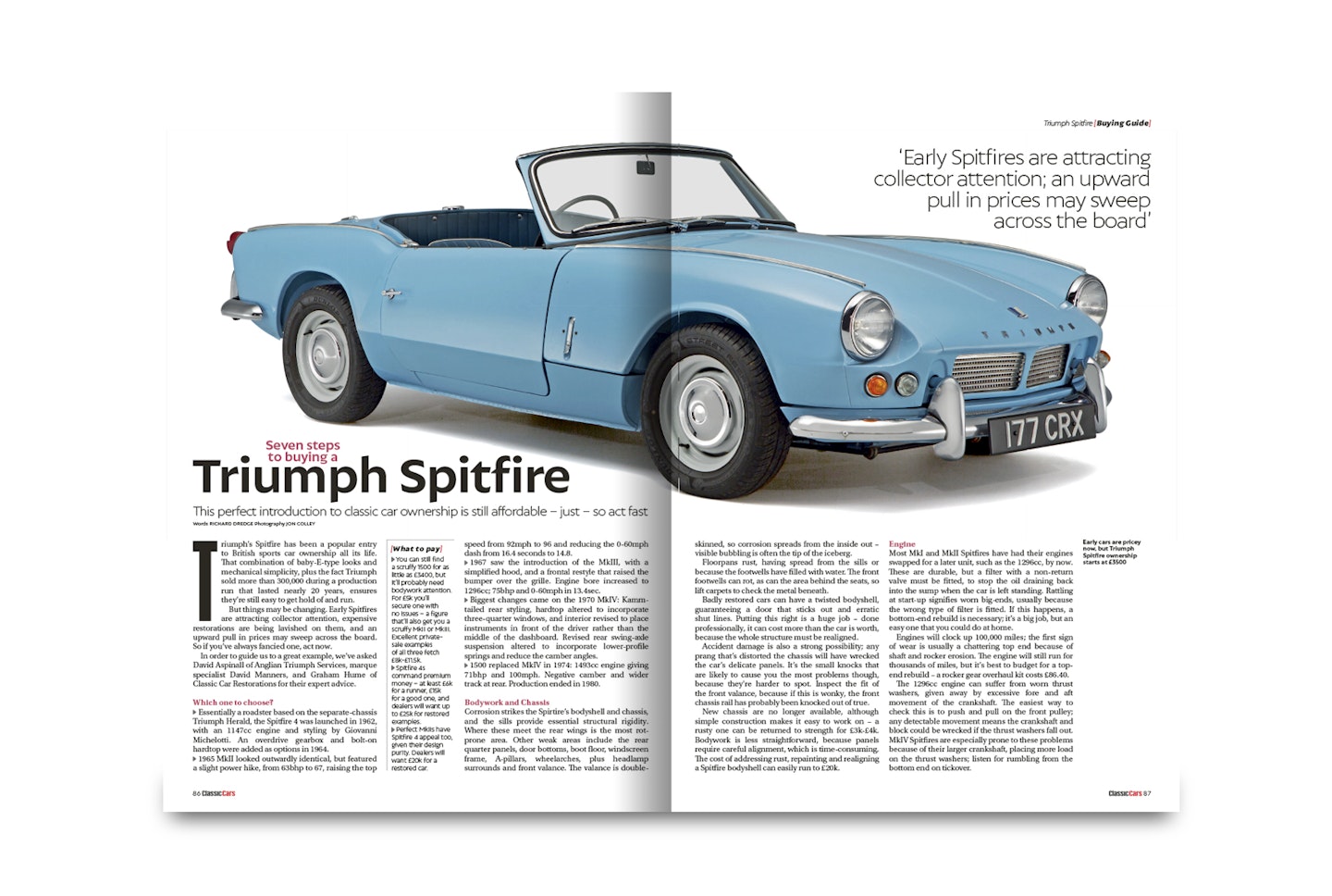 Classic Cars September 2023 issue  triumph spitfire buying guide