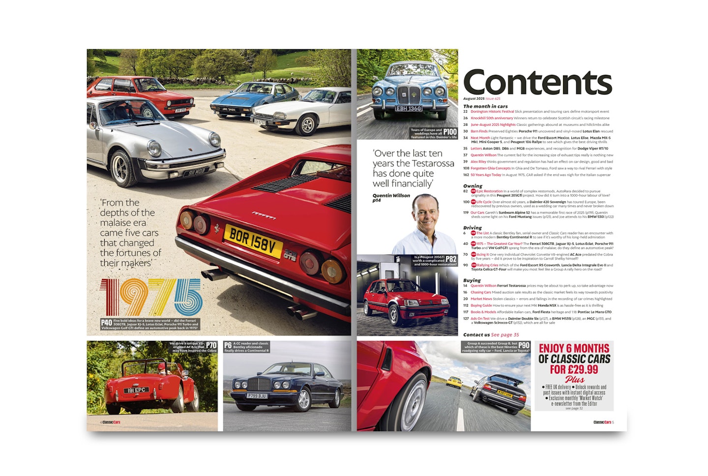 Classic Cars August 2025 contents