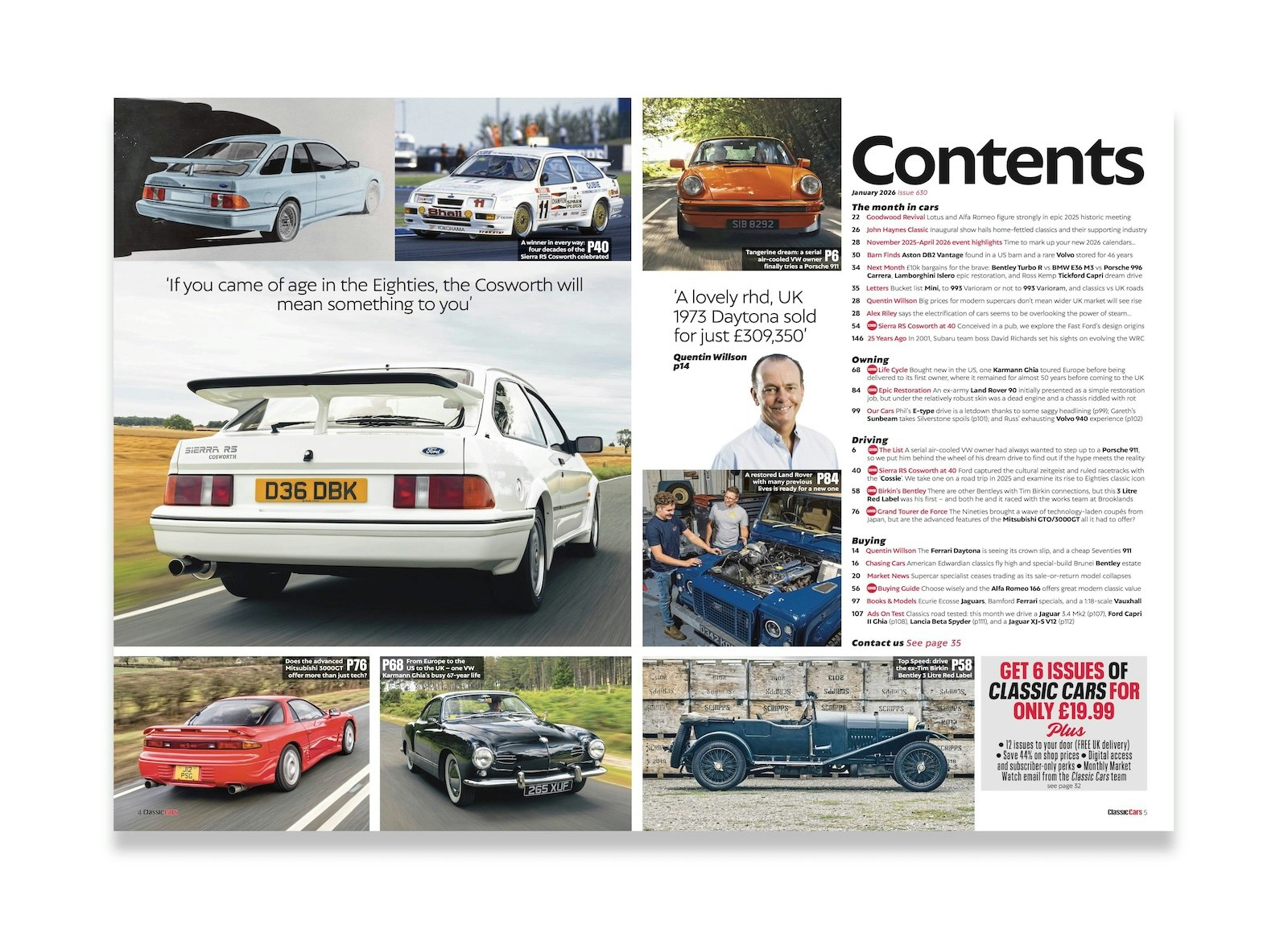 Classic Cars January 2026 contents