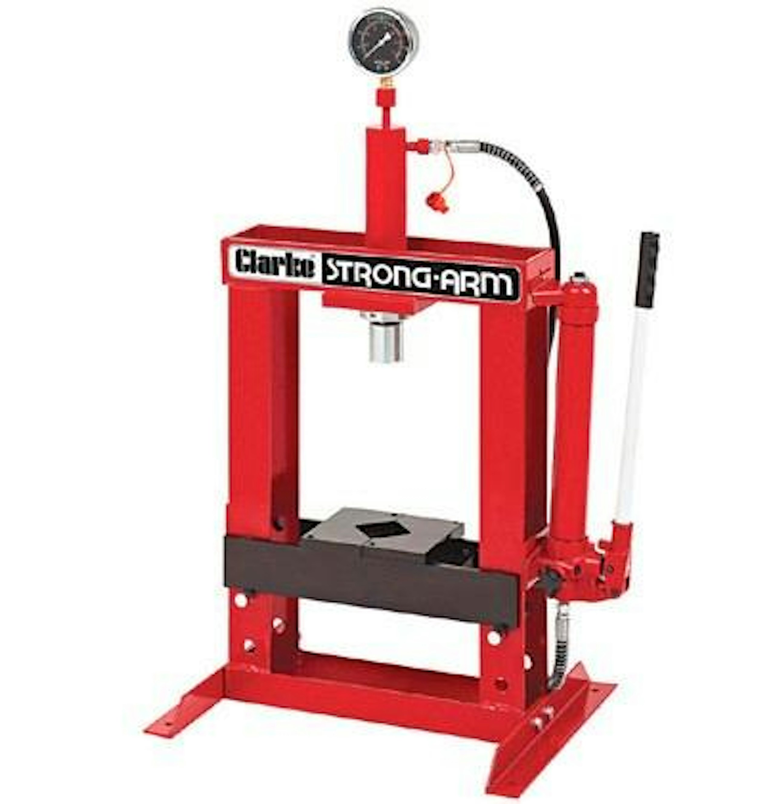 CLARKE CSA10BB 10-TONNE HYDRAULIC BENCH PRESS PLUS SEVEN-PIECE ADAPTOR KIT