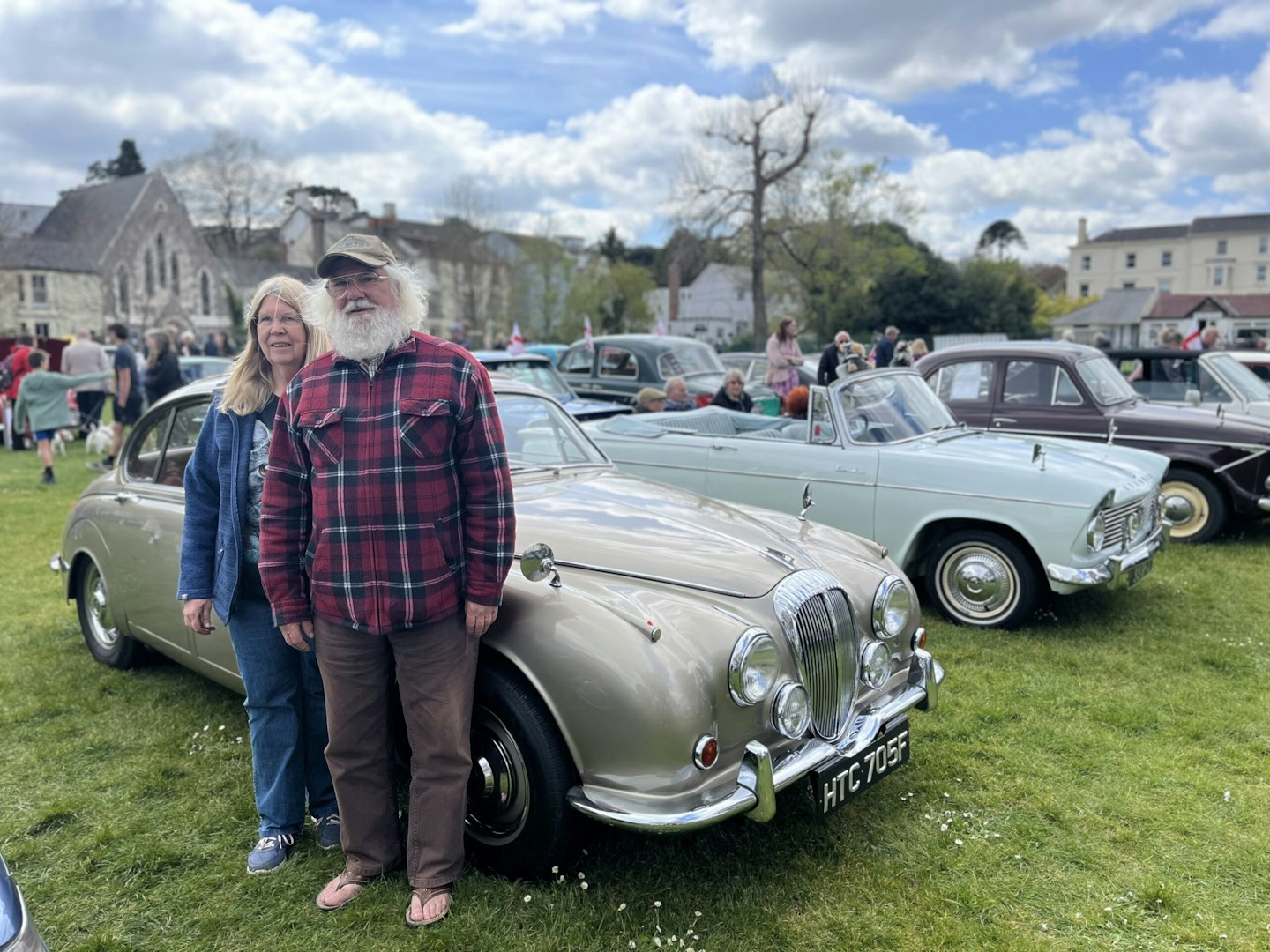 Colin and Joan Banks drove over from Christow, near Exeter in the nicely presented 1968 Daimler V8 250.