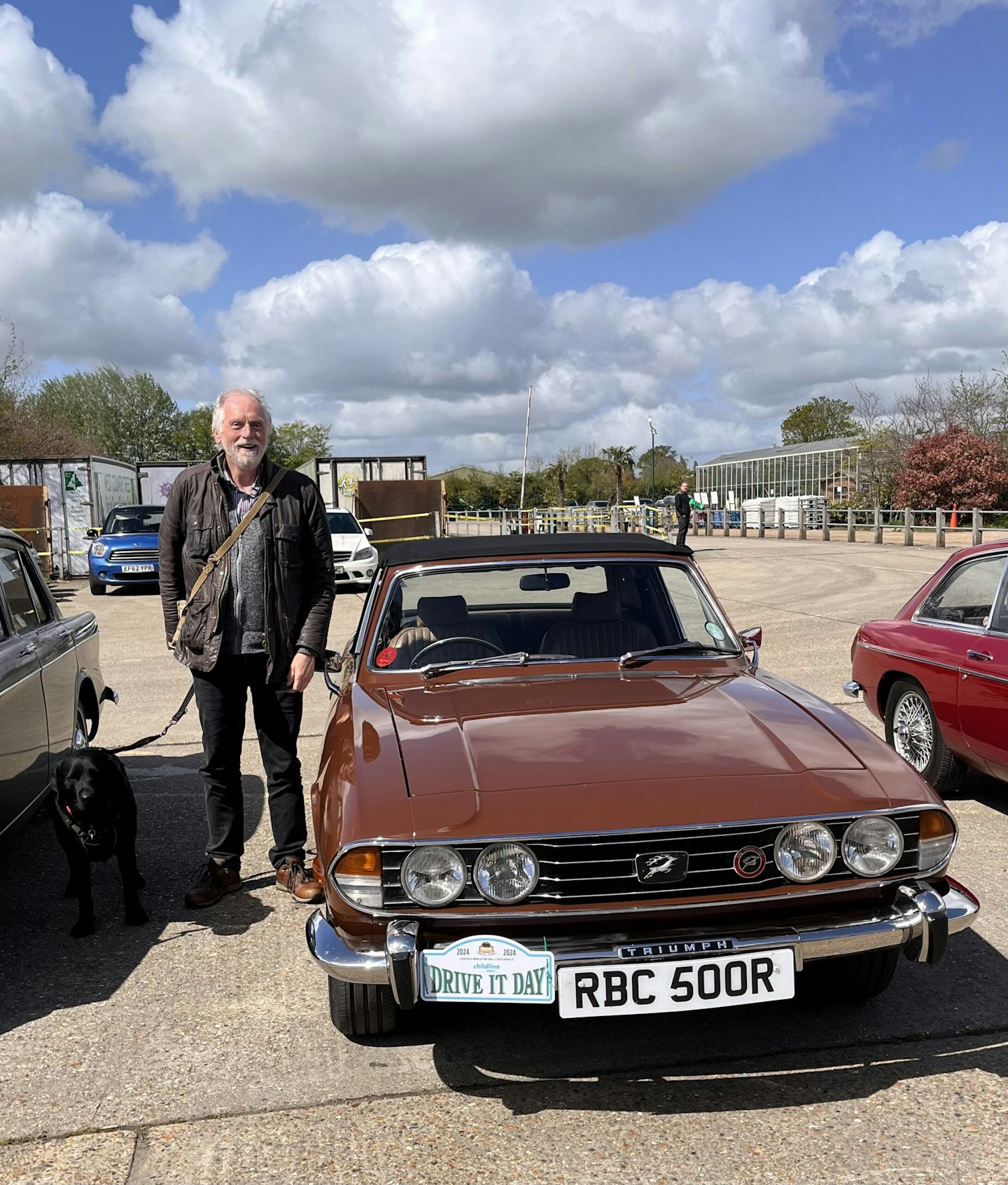 Dylan Edwards took labrador Monty out for a run in this 1976 Triumph Stag.