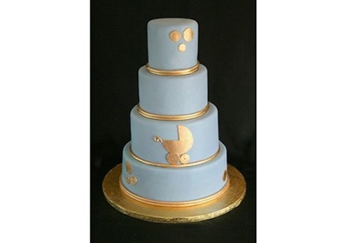 Blue and Gold Cake