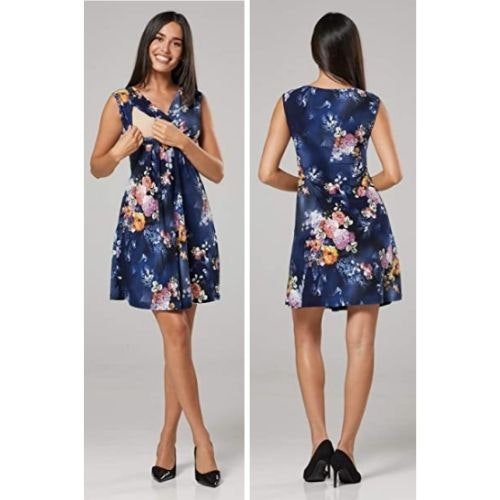 Zeta Ville Women's Maternity Sleeveless Wrap Nursing Dress