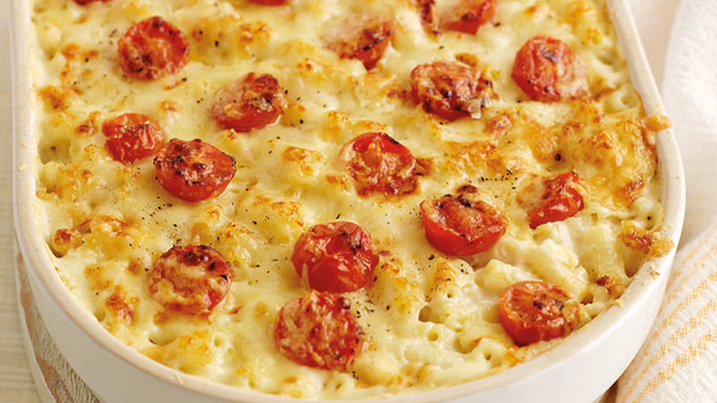 Mary Berry Macaroni Cheese with Cherry Tomato Topping recipe Family