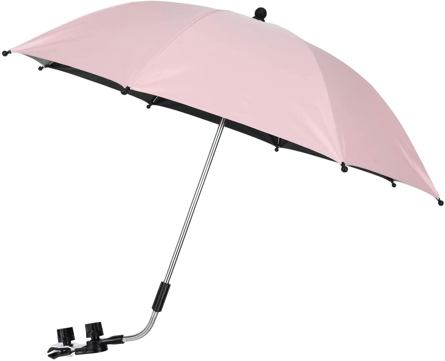 SaniMomo Stroller Parasol Clamp on Universal Beach Umbrella Sun Shade Shelter for Hiking Travel Camping Garden Patio 