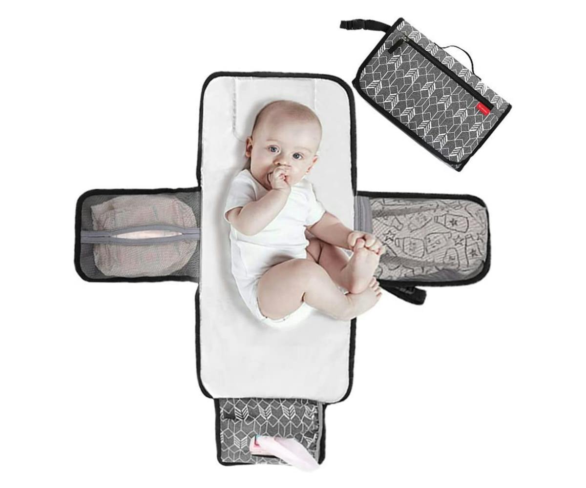 Baby Bow Portable Foldable Washable Travel Nappy Diaper Play Changing Mat Pad UK 
