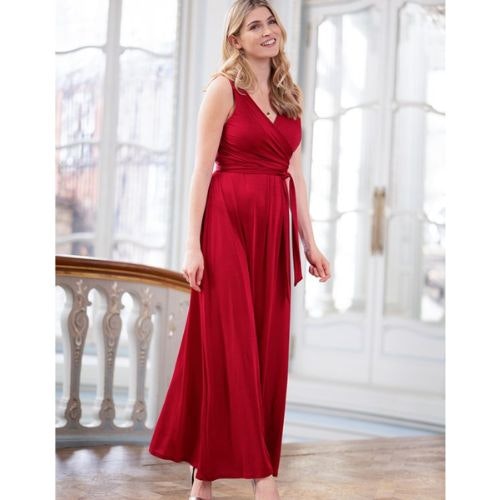 Claret Maternity & Nursing Evening Dress