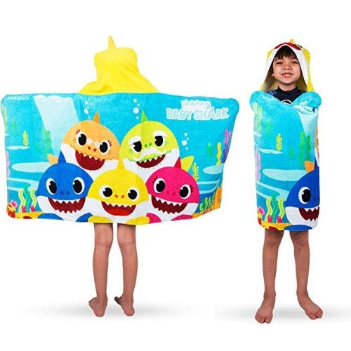 JHONG108 Kids Hooded Beach Towel for Age 1-6 Years Toddler Baby Boys Super Absorbent Soft Microfiber Poncho Towel Multi-use for Bath/Swim/Pool/Shower 