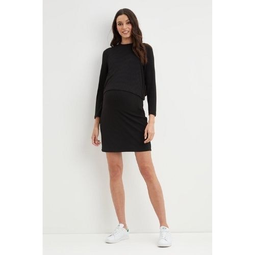 Maternity & Nursing Crossover Mini Dress