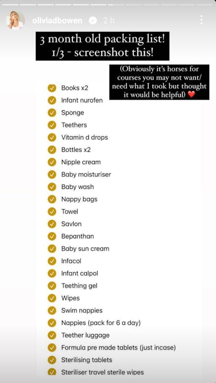 Screenshot_20220920-201744_Instagram Olivia Bowen shares her packing list.