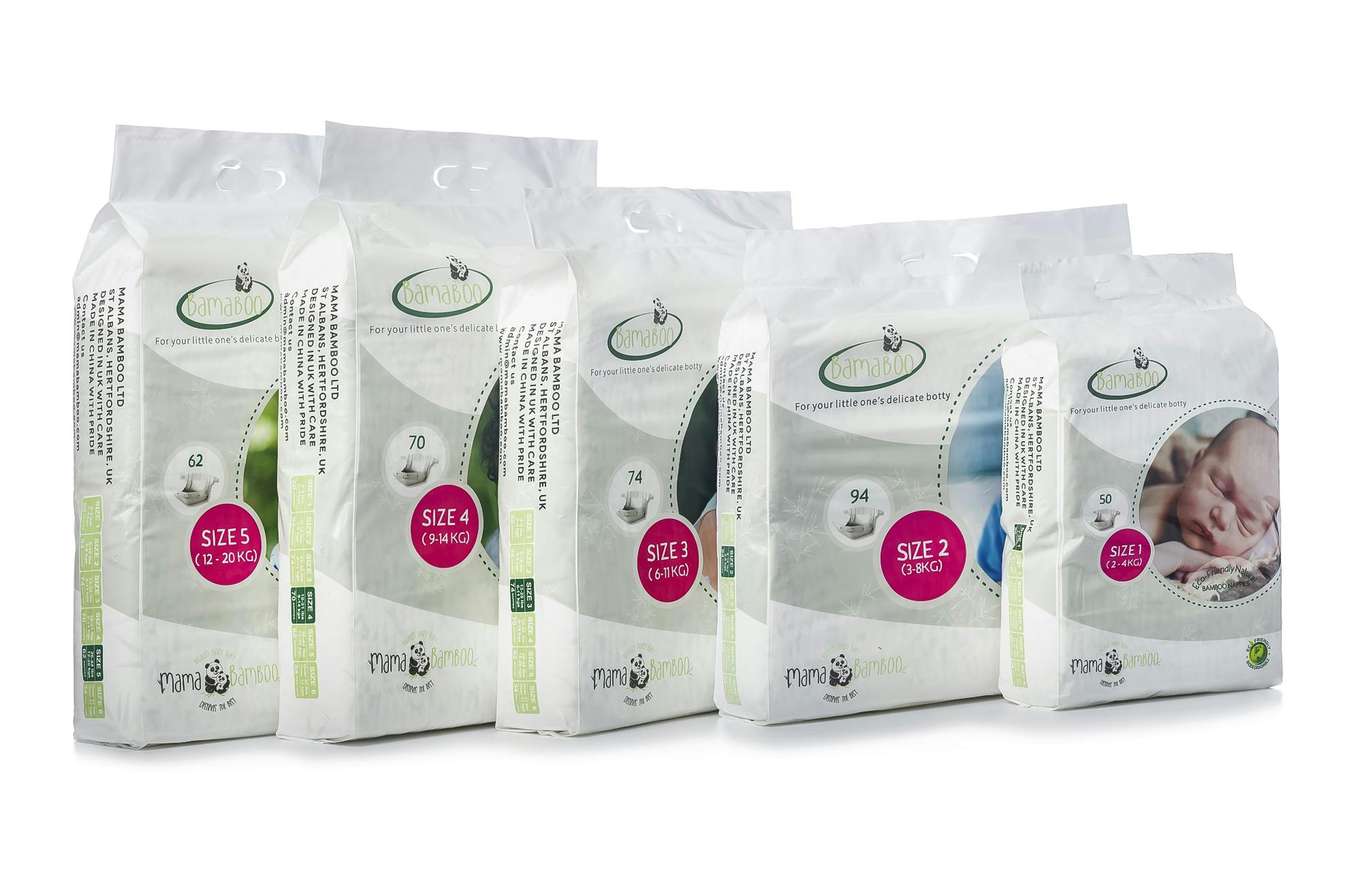 Mama Bamboo Bamaboo EcoFriendly Natural Bamboo Nappies (4 pack